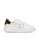 sneakers donna philippe model paris btld va12 temple low woman veau animalier_blanc