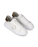 sneakers donna philippe model paris btld va12 temple low woman veau animalier_blanc