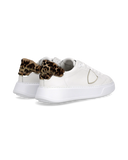 sneakers donna philippe model paris btld va12 temple low woman veau animalier_blanc
