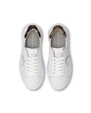 sneakers donna philippe model paris btld va12 temple low woman veau animalier_blanc