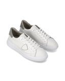sneakers uomo philippe model paris btlu vz02 temple low man veau cerf blanc gris