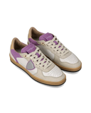 sneakers donna philippe model paris pgld xg03 pgal low woman mixage glitter blanc fucsia