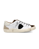 sneakers donna philippe model paris prld vxa2 prsx low woman veau mixage animalier blanc