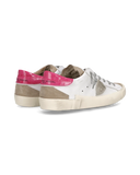 sneakers donna philippe model paris prld vxc1 prsx low woman veau mixage croco blanc fucsia