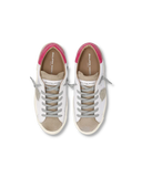 sneakers donna philippe model paris prld vxc1 prsx low woman veau mixage croco blanc fucsia