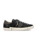 sneakers uomo philippe model paris prlu vz10 prsx low man veau cerf noir mud